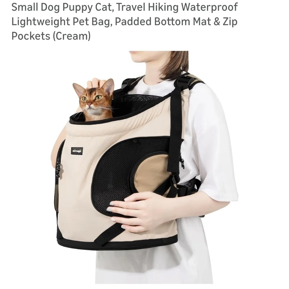 Cream Pet Carrier Backpack